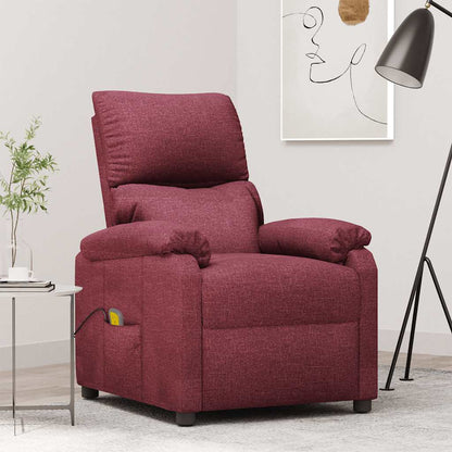 vidaXL Massage Chair Wine Red Fabric