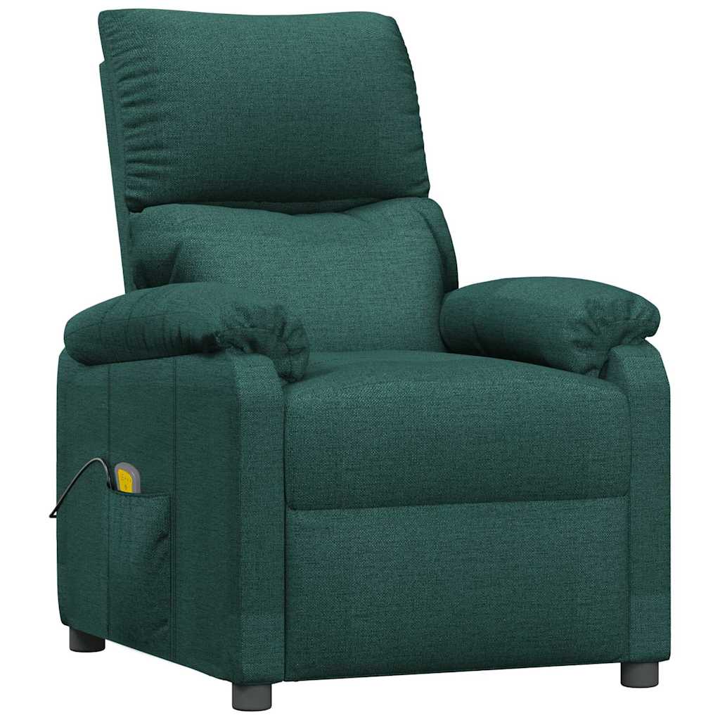 vidaXL Massage Chair Dark Green Fabric