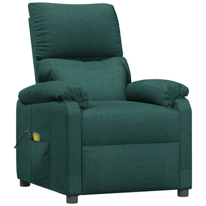 vidaXL Massage Chair Dark Green Fabric