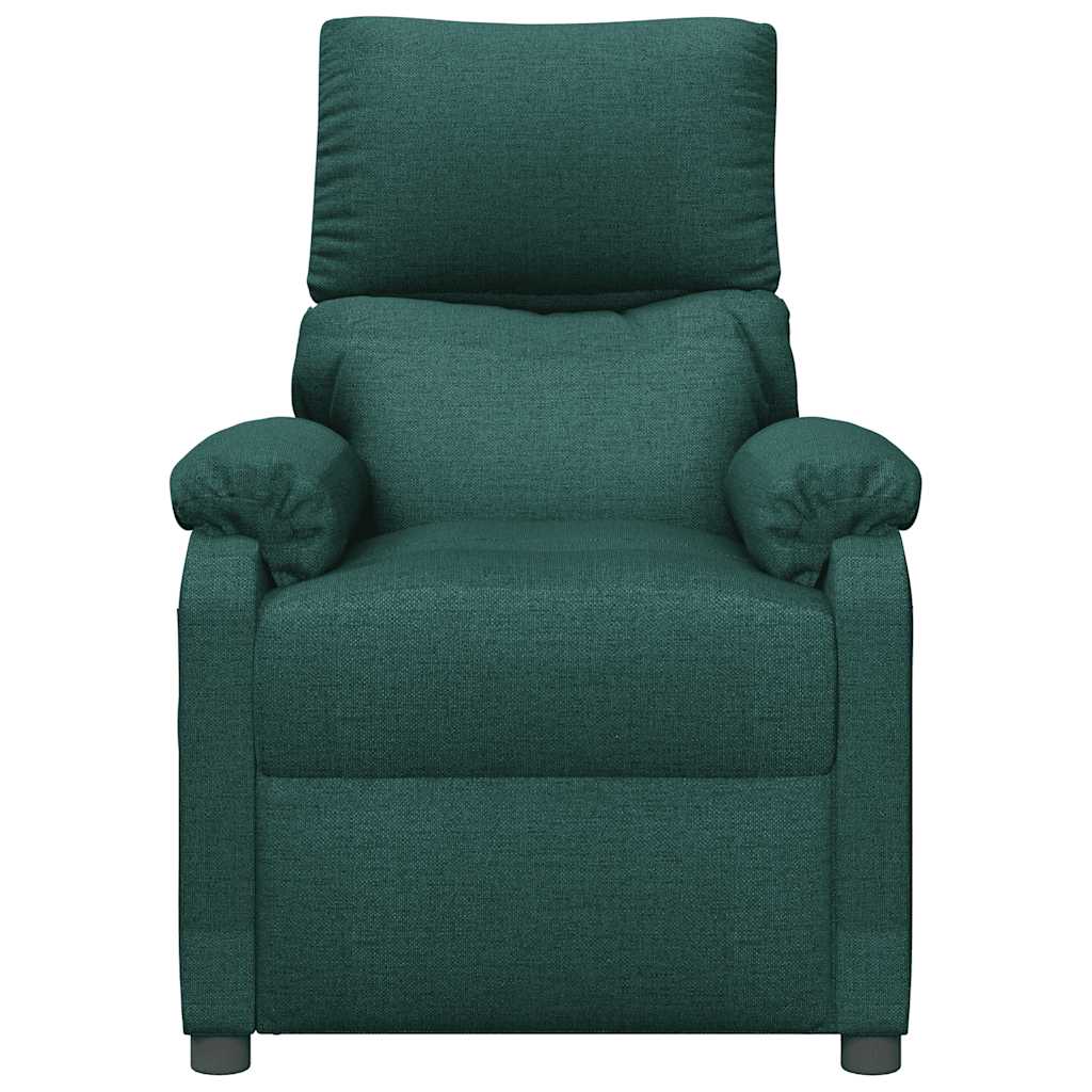 vidaXL Massage Chair Dark Green Fabric