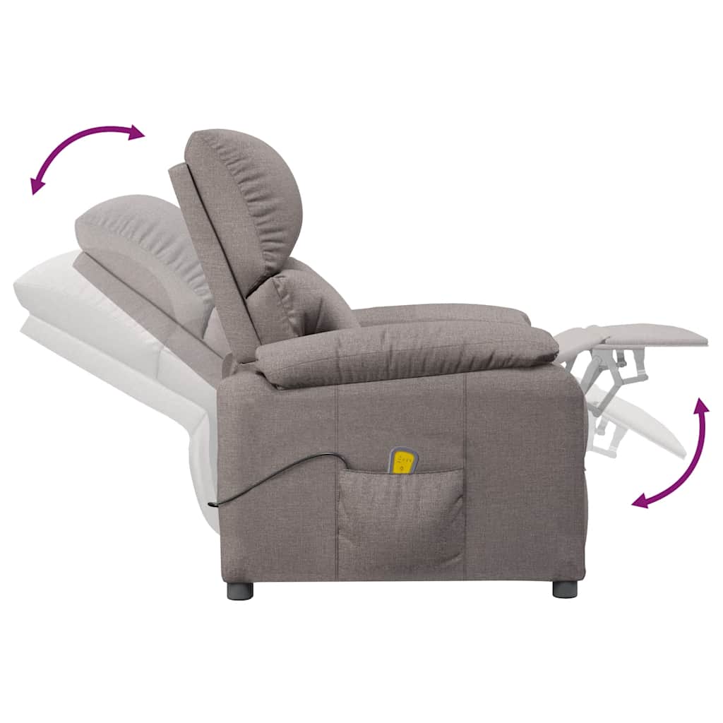 vidaXL Massage Chair Taupe Fabric
