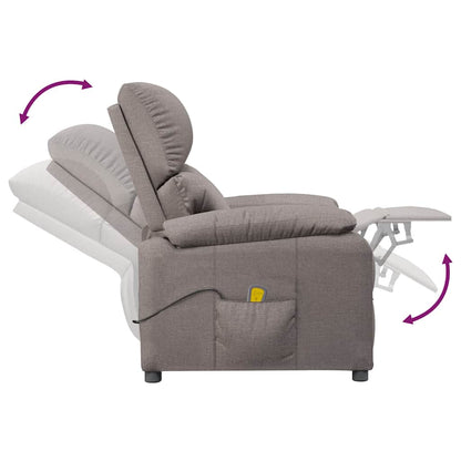 vidaXL Massage Chair Taupe Fabric