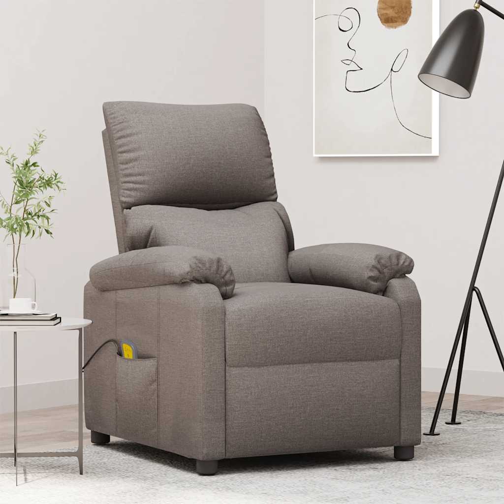 vidaXL Massage Chair Taupe Fabric