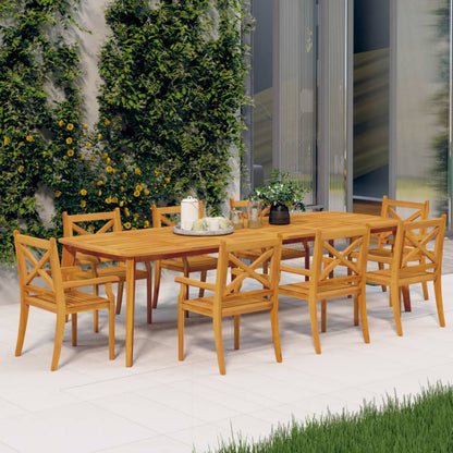 vidaXL Dining Chair | Set of 8 | Natural Wood | Solid acacia wood | Standard