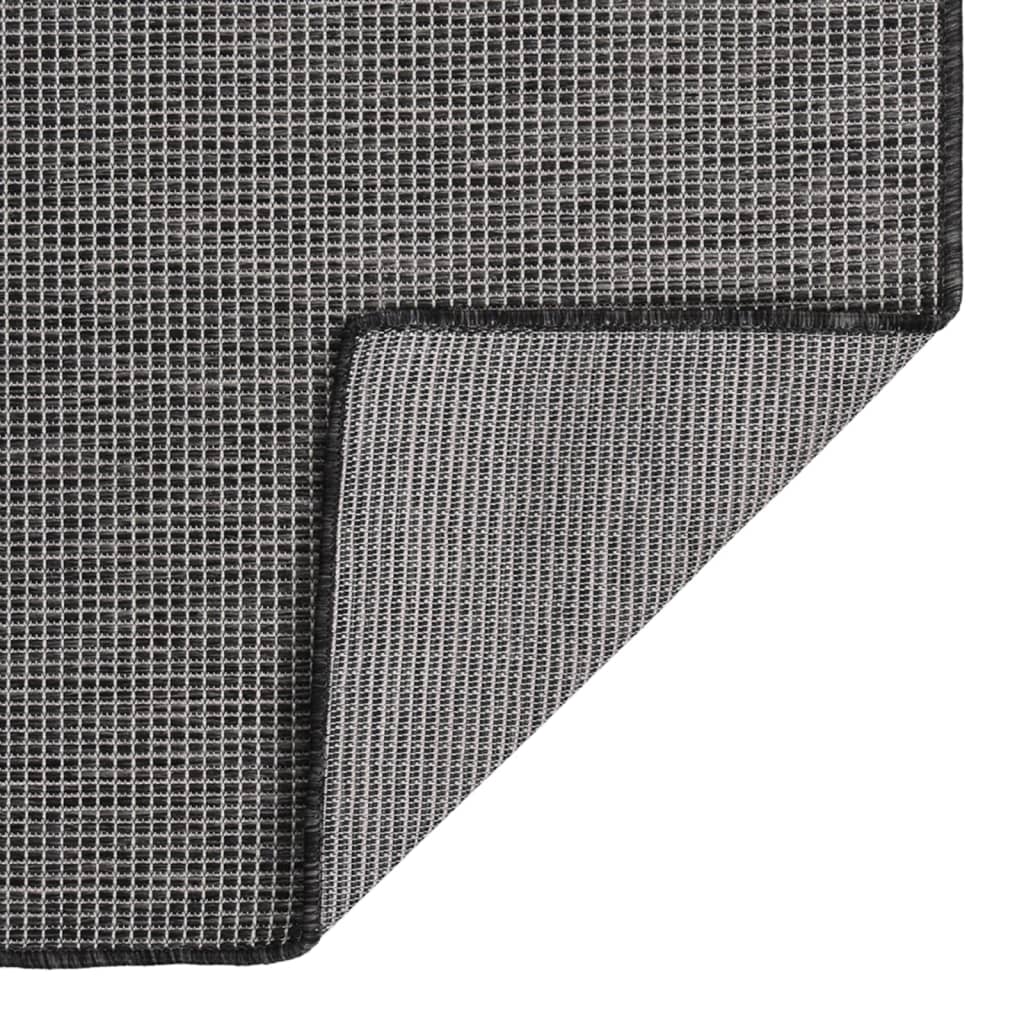 vidaXL Outdoor Flatweave Rug 80x150 cm Grey