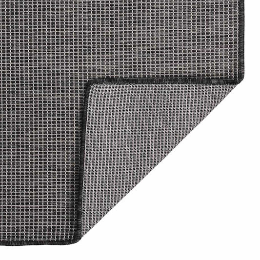 vidaXL Outdoor Flatweave Rug 100x200 cm Grey