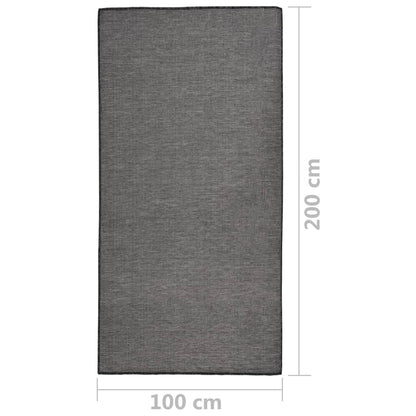 vidaXL Outdoor Rug | Grey | Polypropylene | 100x200 cm | Durable | Outdoor Rug