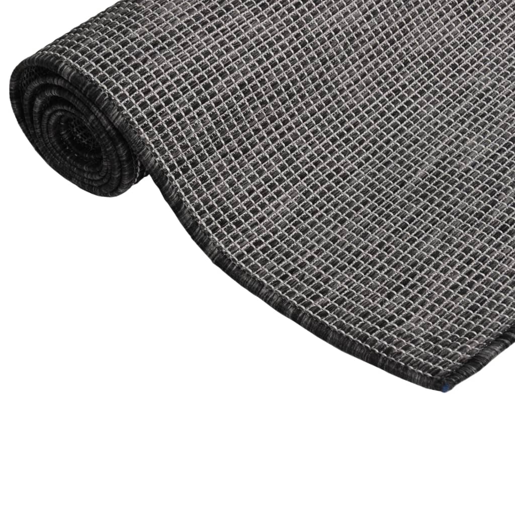 vidaXL Outdoor Flatweave Rug 120x170 cm Grey