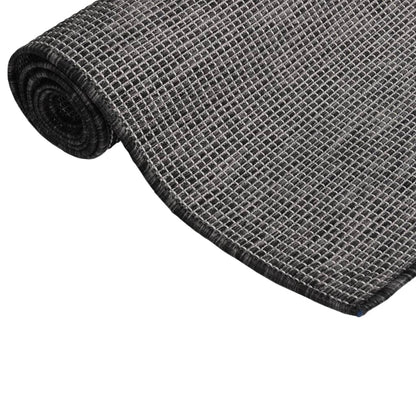 vidaXL Outdoor Flatweave Rug 120x170 cm Grey