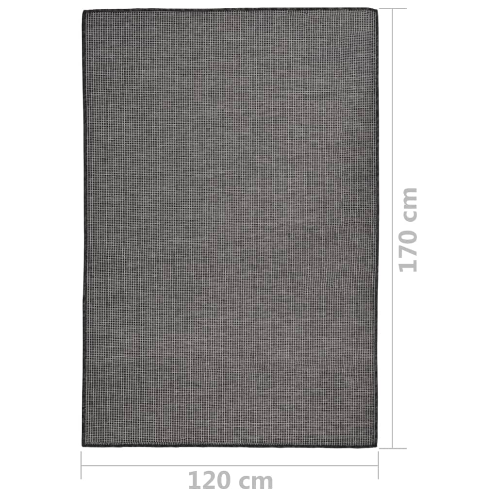 vidaXL Outdoor Flatweave Rug 120x170 cm Grey