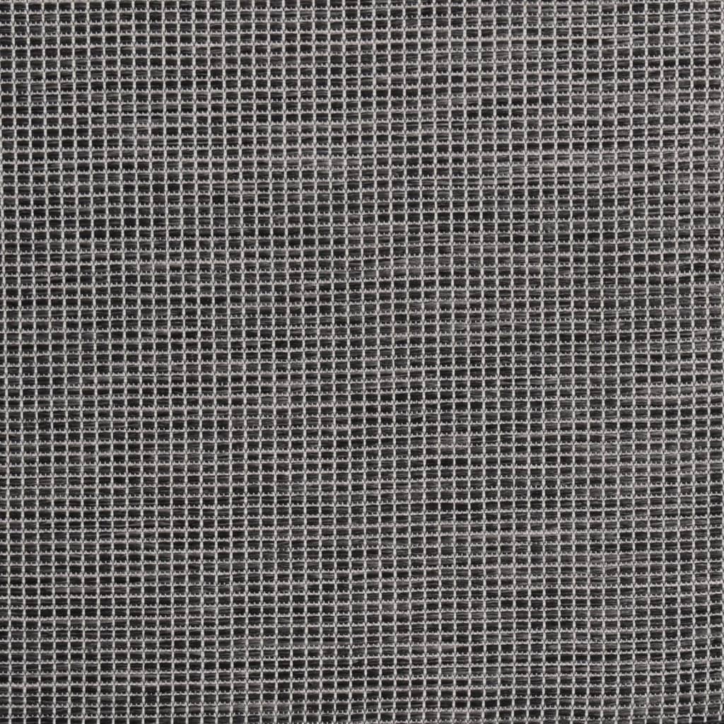 vidaXL Outdoor Flatweave Rug 140x200 cm Grey