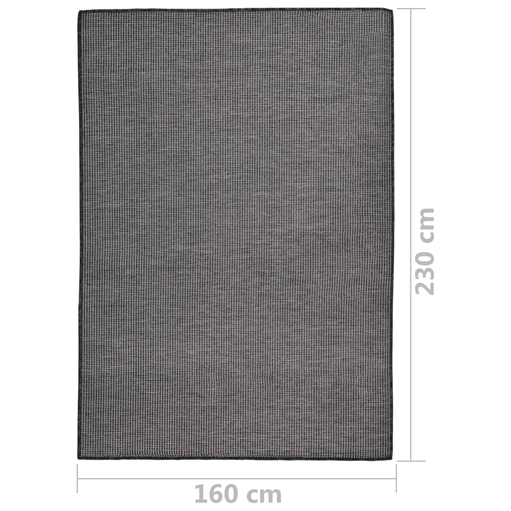 vidaXL Outdoor Flatweave Rug 160x230 cm Grey