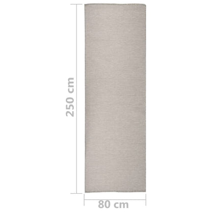 vidaXL Outdoor Rug | Taupe | 100% Polypropylene | 80 x 250 cm