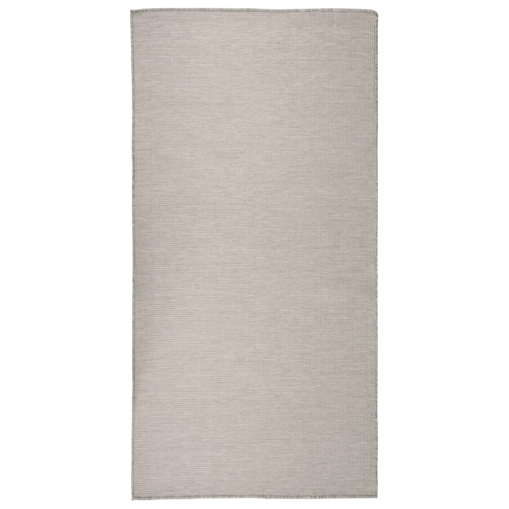 vidaXL Outdoor Flatweave Rug 100x200 cm Taupe