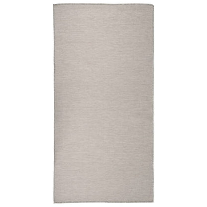 vidaXL Outdoor Flatweave Rug 100x200 cm Taupe
