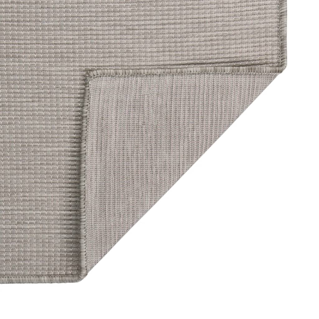 vidaXL Outdoor Flatweave Rug 100x200 cm Taupe