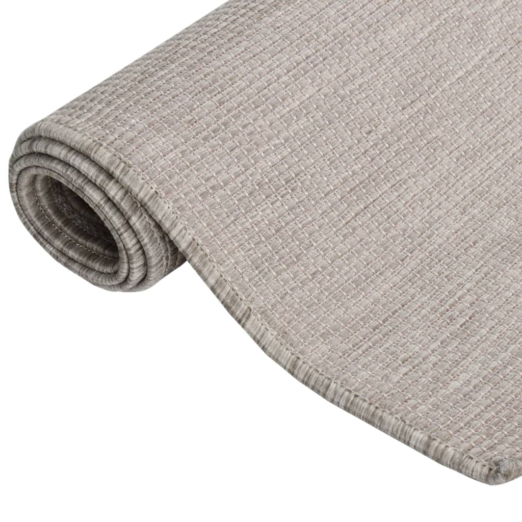 vidaXL Outdoor Flatweave Rug 100x200 cm Taupe