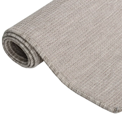 vidaXL Outdoor Flatweave Rug 100x200 cm Taupe