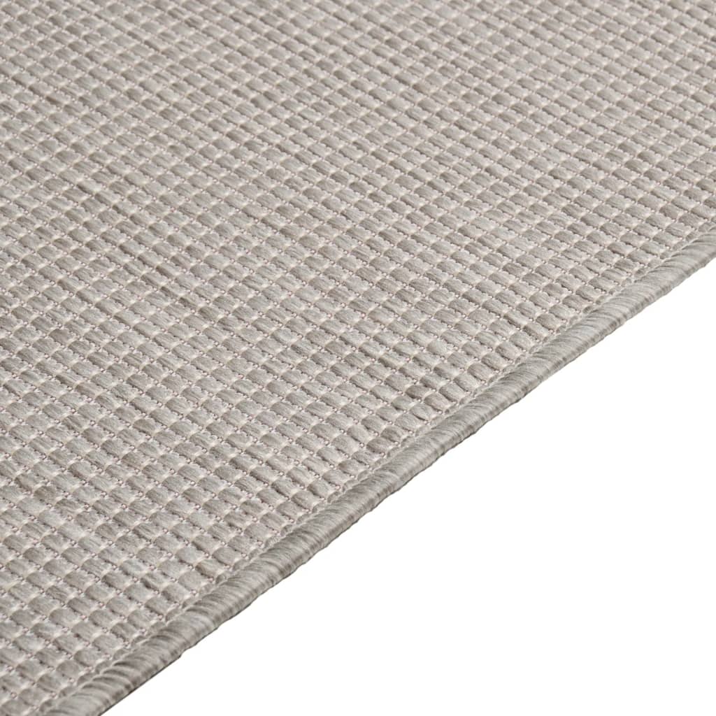 vidaXL Outdoor Flatweave Rug 100x200 cm Taupe