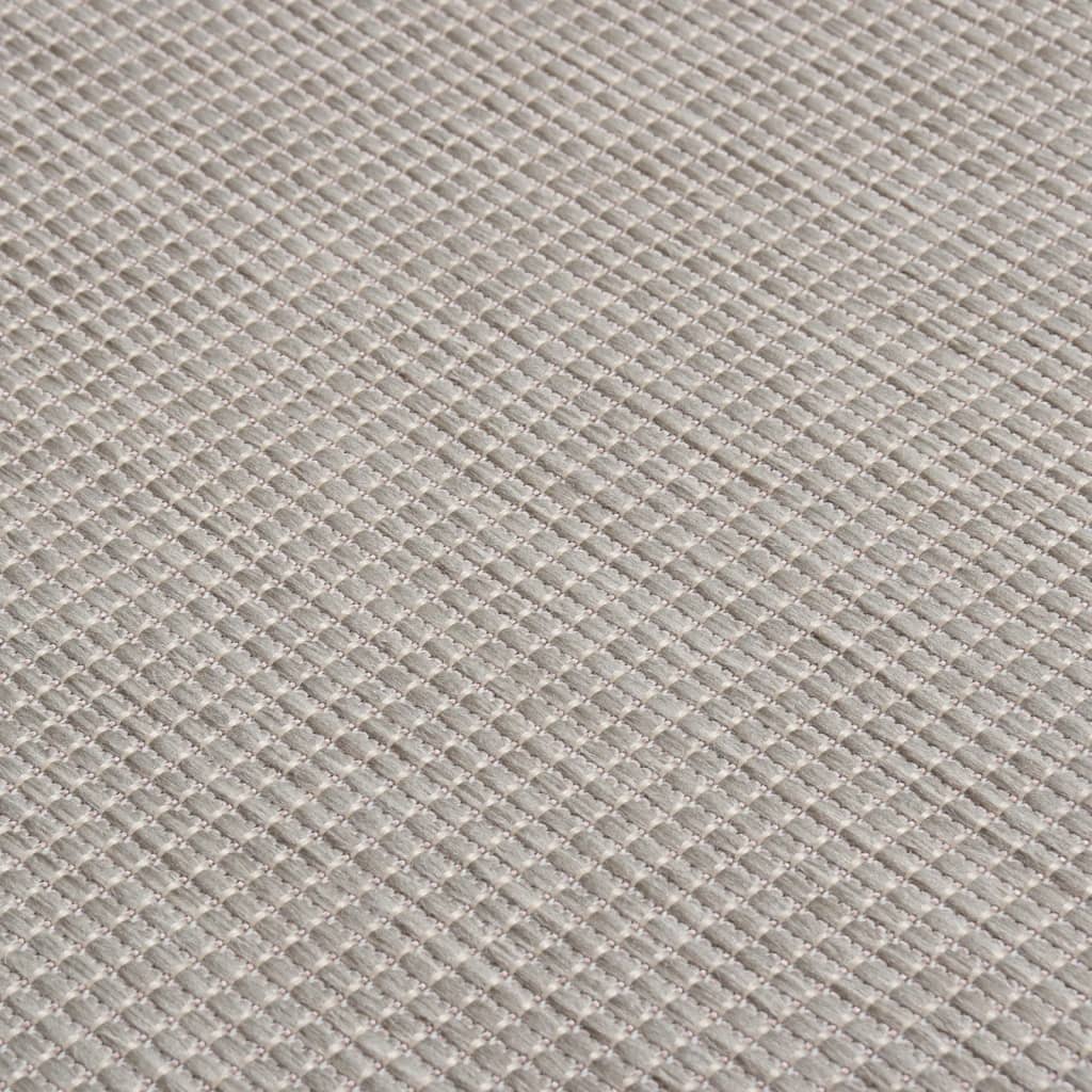 vidaXL Outdoor Flatweave Rug 100x200 cm Taupe