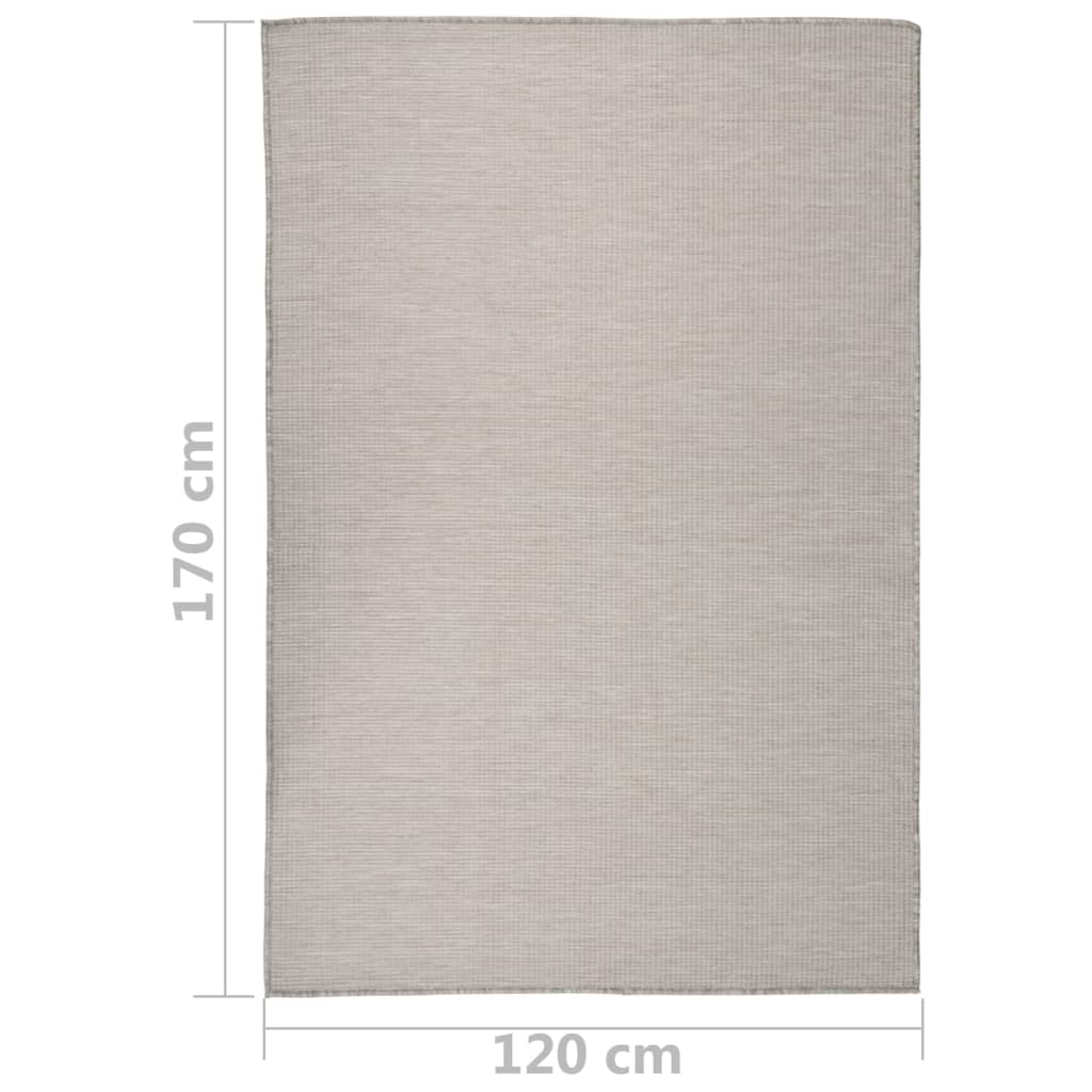 vidaXL Outdoor Flatweave Rug 120x170 cm Light Grey