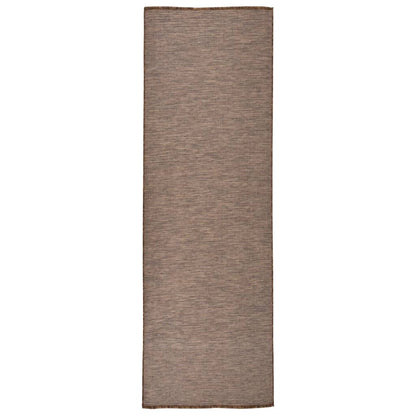 vidaXL Outdoor Flatweave Rug 80x250 cm Brown