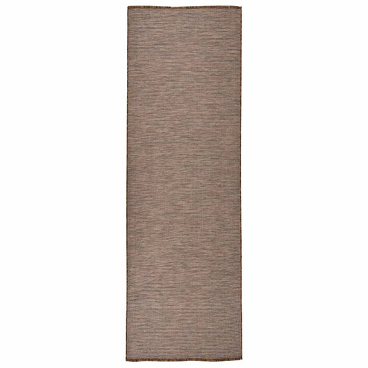 vidaXL Outdoor Flatweave Rug 80x250 cm Brown