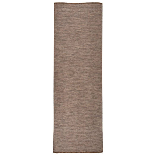 vidaXL Outdoor Flatweave Rug 80x250 cm Brown