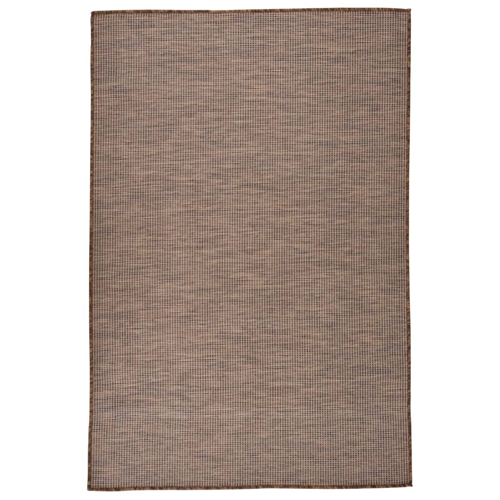 vidaXL Outdoor Flatweave Rug 120x170 cm Brown