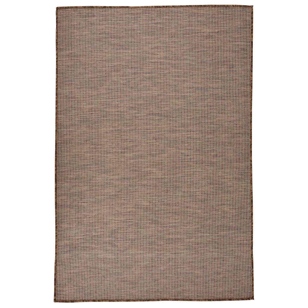 vidaXL Outdoor Flatweave Rug 120x170 cm Brown