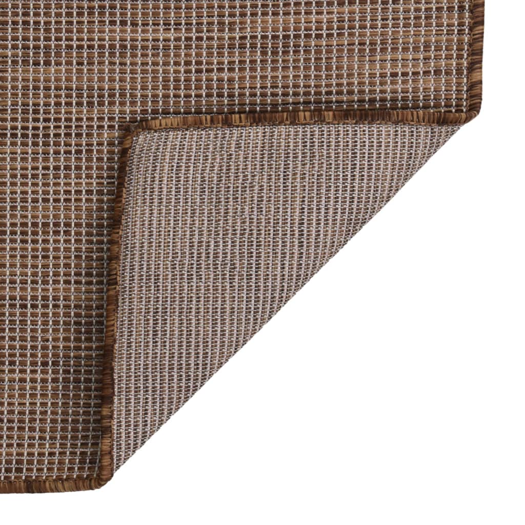 vidaXL Outdoor Flatweave Rug 120x170 cm Brown