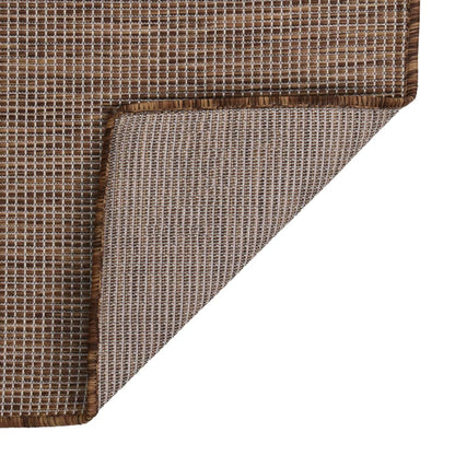 vidaXL Outdoor Flatweave Rug 120x170 cm Brown