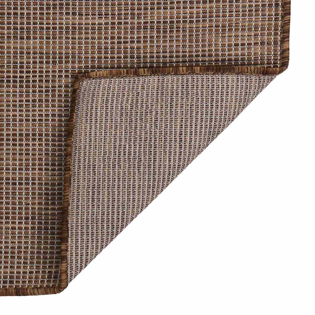 vidaXL Outdoor Flatweave Rug 120x170 cm Brown