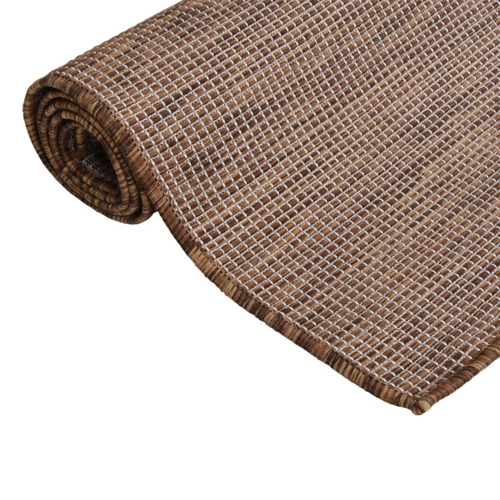vidaXL Outdoor Flatweave Rug 120x170 cm Brown