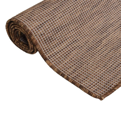 vidaXL Outdoor Flatweave Rug 120x170 cm Brown