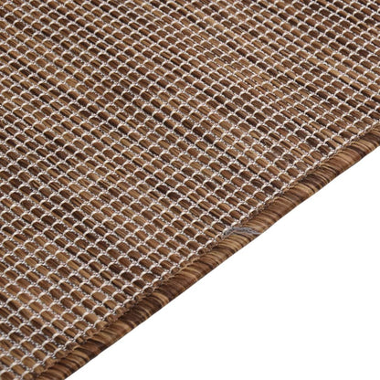 vidaXL Outdoor Flatweave Rug 120x170 cm Brown