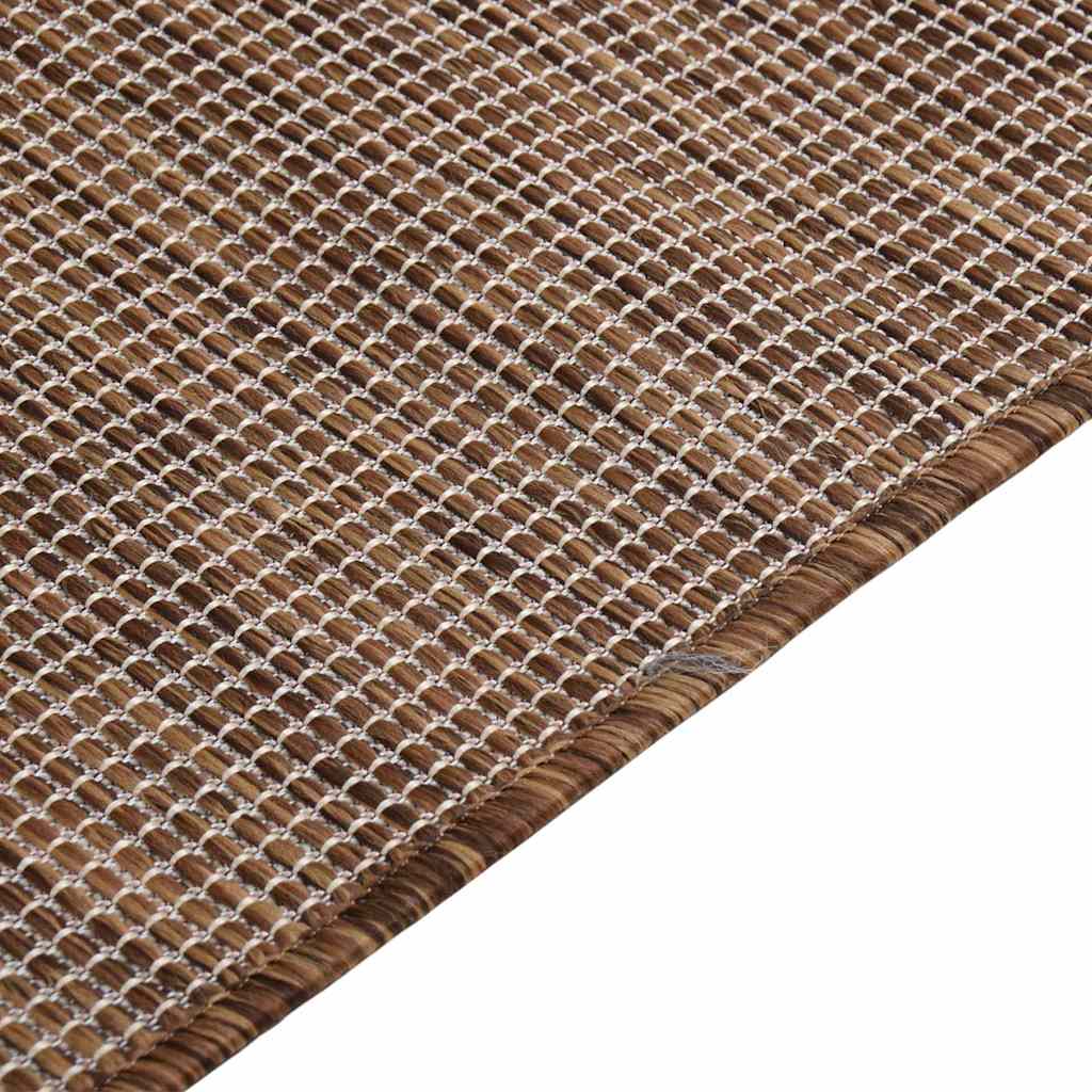 vidaXL Outdoor Flatweave Rug 120x170 cm Brown