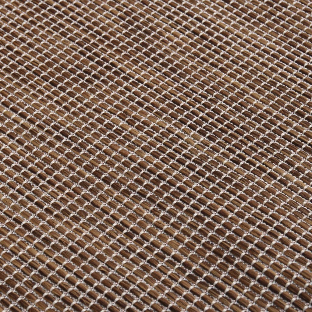 vidaXL Outdoor Flatweave Rug 120x170 cm Brown