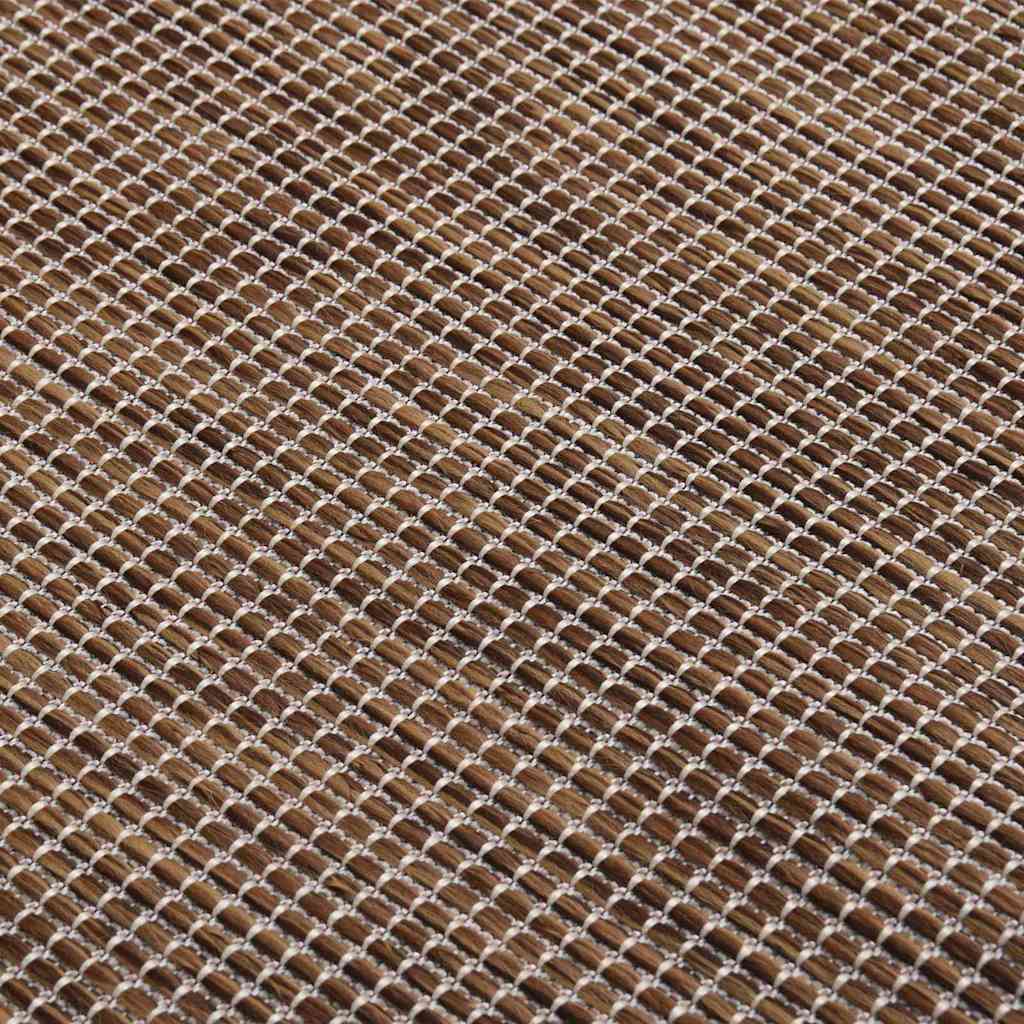 vidaXL Outdoor Flatweave Rug 120x170 cm Brown