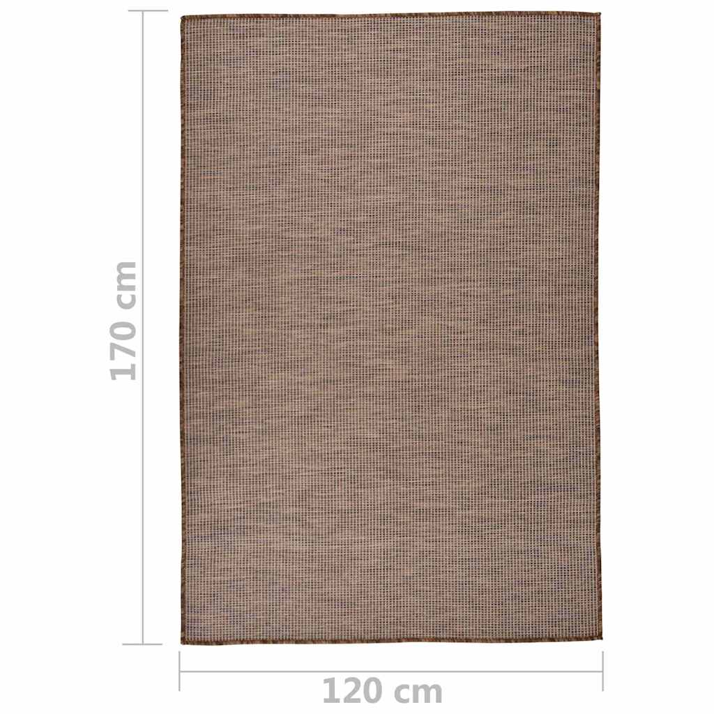 vidaXL Outdoor Flatweave Rug 120x170 cm Brown