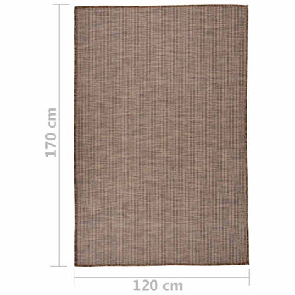 vidaXL Outdoor Flatweave Rug 120x170 cm Brown