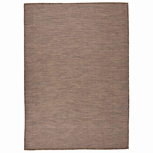 vidaXL Outdoor Flatweave Rug 140x200 cm Brown