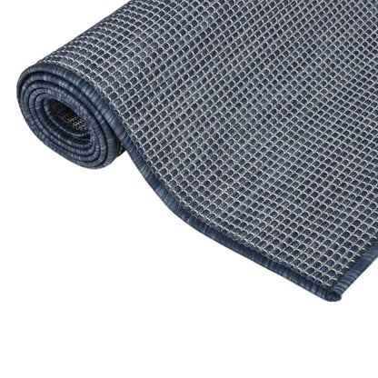 vidaXL Outdoor Flatweave Rug 80x150 cm Blue