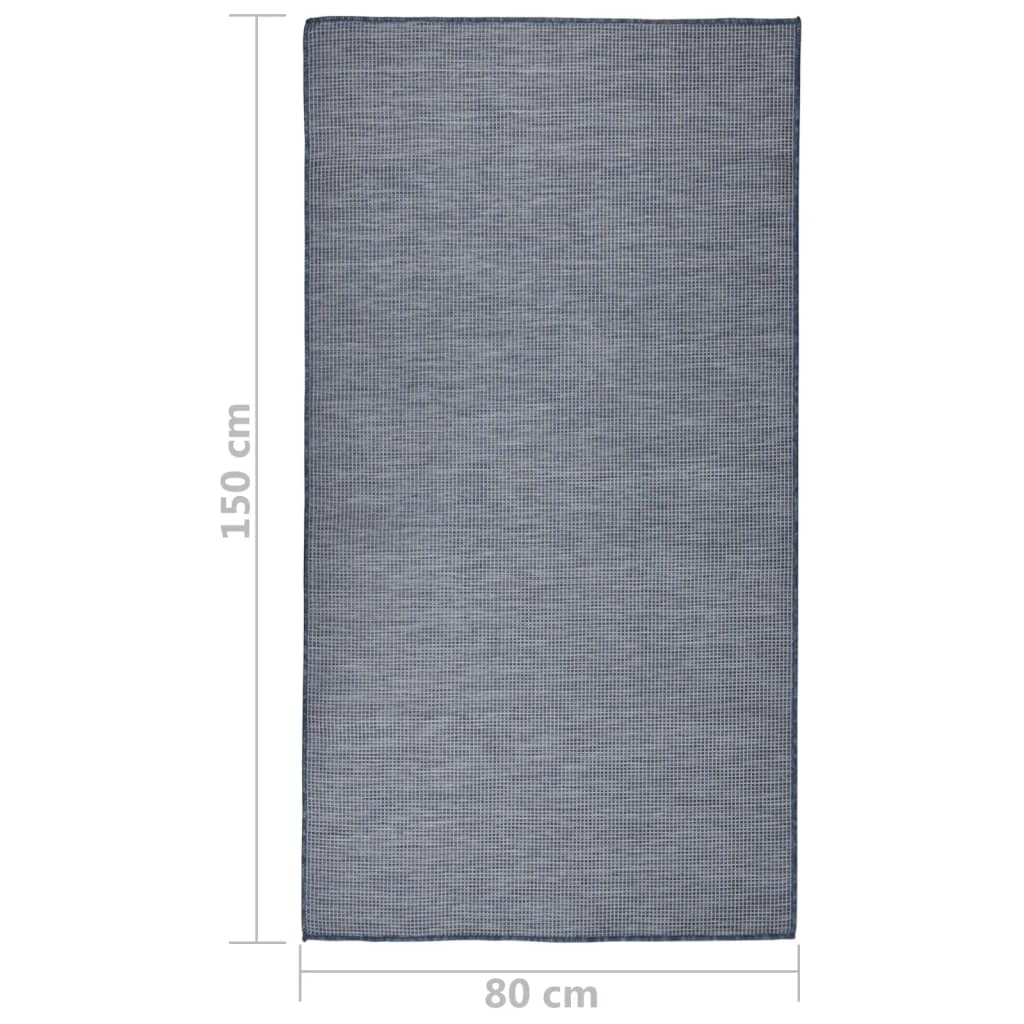 vidaXL Outdoor Flatweave Rug 80x150 cm Blue