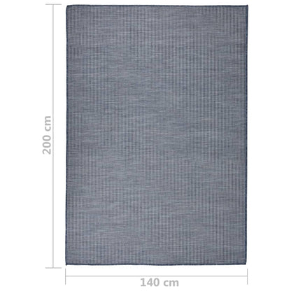 vidaXL Outdoor Flatweave Rug 140x200 cm Blue