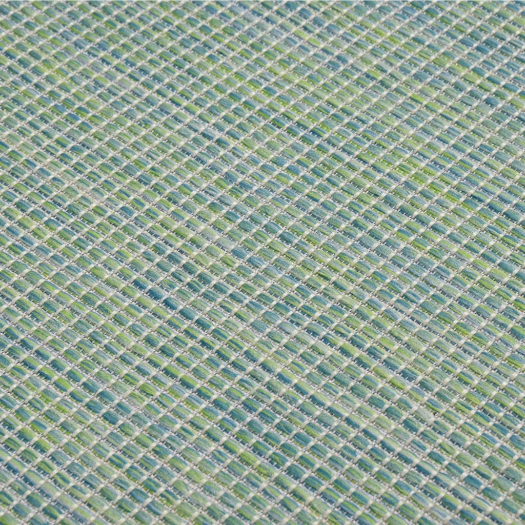 vidaXL Outdoor Flatweave Rug 100x200 cm Turquoise