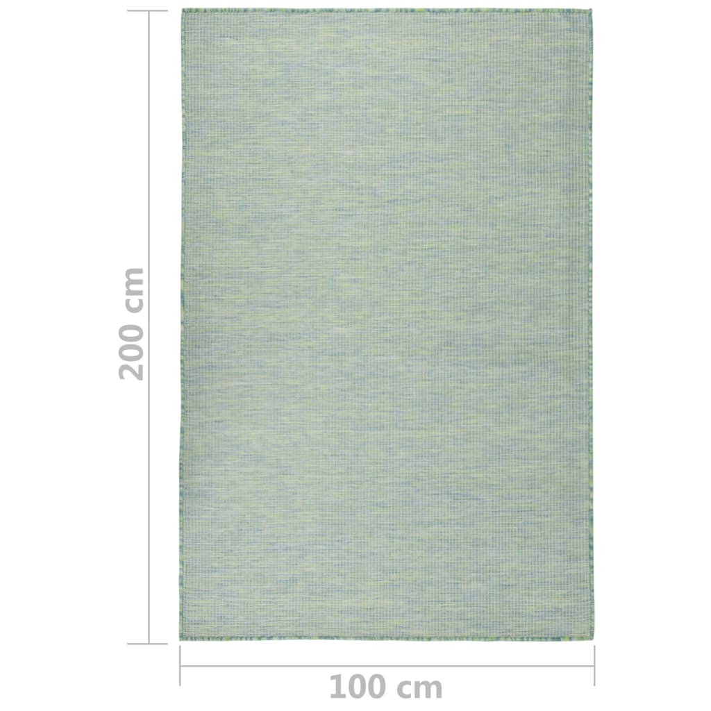 vidaXL Outdoor Rug | Turquoise | Polypropylene | 100 x 200 cm | UV-Resistant