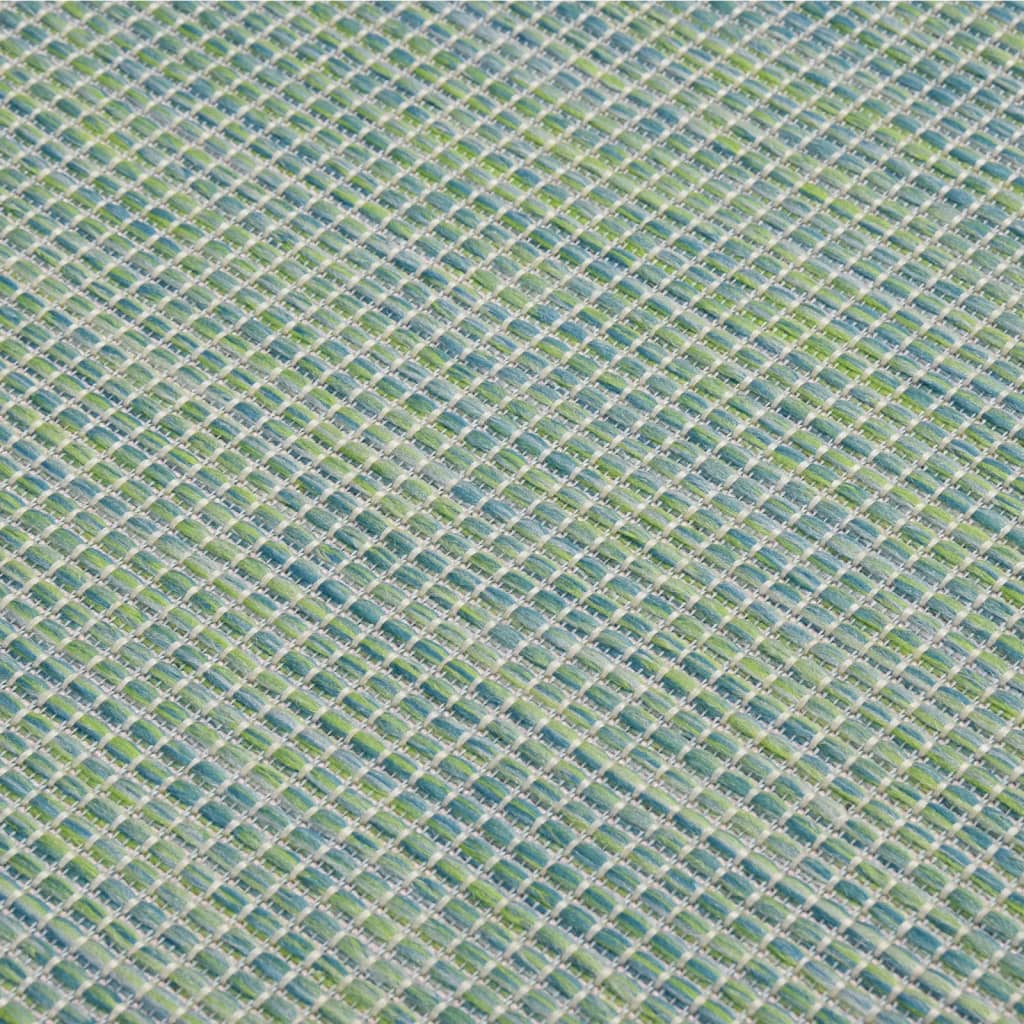 vidaXL Outdoor Flatweave Rug 140x200 cm Turquoise