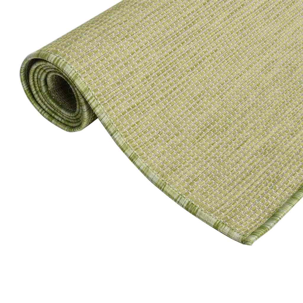 vidaXL Outdoor Flatweave Rug 100x200 cm Green