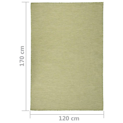 vidaXL Outdoor Flatweave Rug 120x170 cm Green